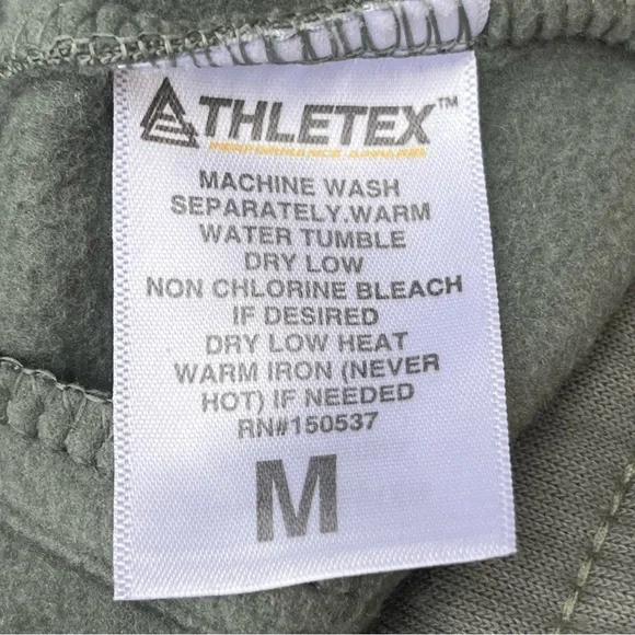 Thletex Green Jogger Pants Men Medium 32x27.5” Pull On Drawstring Poly Thick - Picture 2 of 8